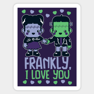 Kawaii Frankenstein's Monster and Bride of Frankenstein // Frankly, I Love You Sticker